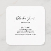 Blauwe rechthoekvormen op roze achtergrond vierkante visitekaartje (Achterkant)