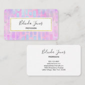 Blauwe rechthoekvormen op roze achtergrond visitekaartje (Voorkant / Achterkant)