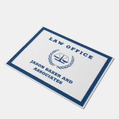 Blauwe rechtsschaal deurmat (Schuin)