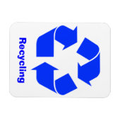 Blauwe Recycling Teken Magneet (Horizontaal)