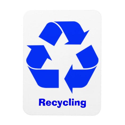 Blauwe Recycling Teken Magneet (Verticaal)