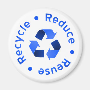 Blauwe reductie hergebruik Recyclen magneet