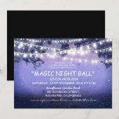 blauwe reeks van lichten rustieke Prom nacht Uitno Kaart (Voorkant / Achterkant)