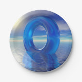 Blauwe Reflecterende Papieren Borden Papieren Bordje (Voorkant)