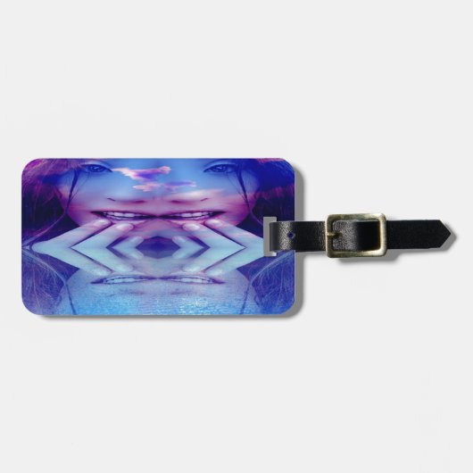 Blauwe reflectie bagagelabel (Voorkant horizontaal)