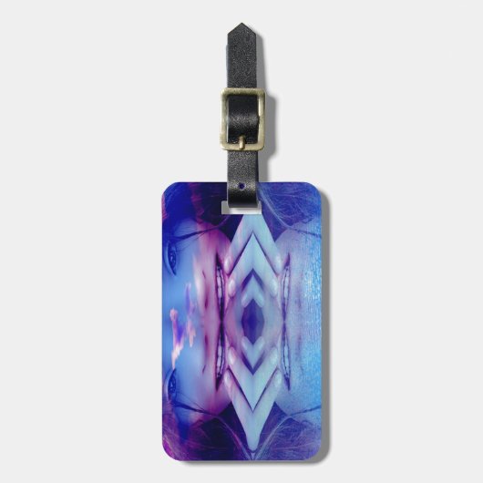 Blauwe reflectie bagagelabel (Voorkant verticaal)