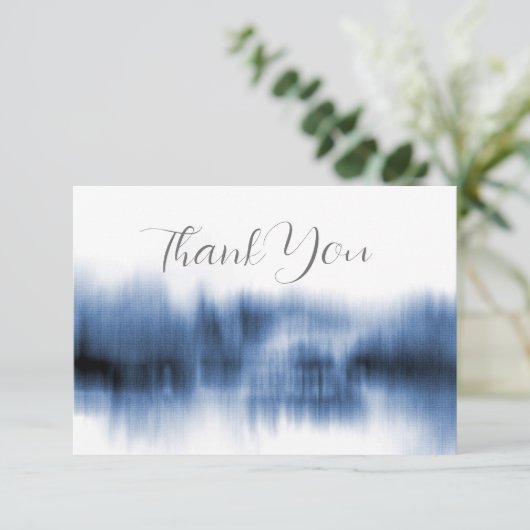 Blauwe reflectie bedankkaart (Staand voorkant)