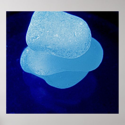 Blauwe reflecties afdrukken poster (Voorkant)