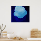 Blauwe reflecties afdrukken poster (Keuken)