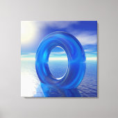 Blauwe reflecties canvas afdruk (Voorkant)