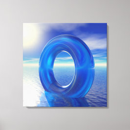 Blauwe reflecties canvas afdruk