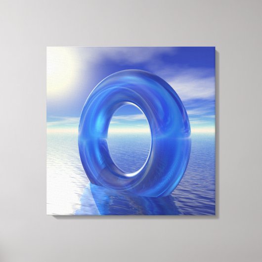 Blauwe reflecties canvas afdruk (Voorkant)