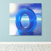 Blauwe reflecties canvas afdruk (Insitu (Houten vloer))