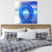 Blauwe reflecties canvas afdruk (Insitu (Slaapkamer))