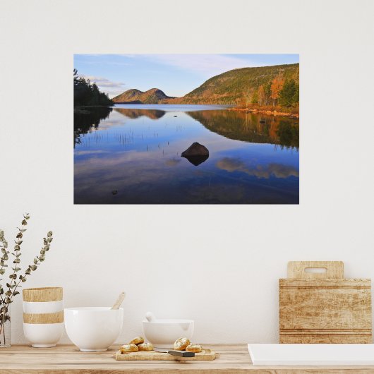 Blauwe reflecties poster (Keuken)