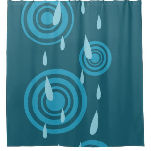 Blauwe regen douchegordijn