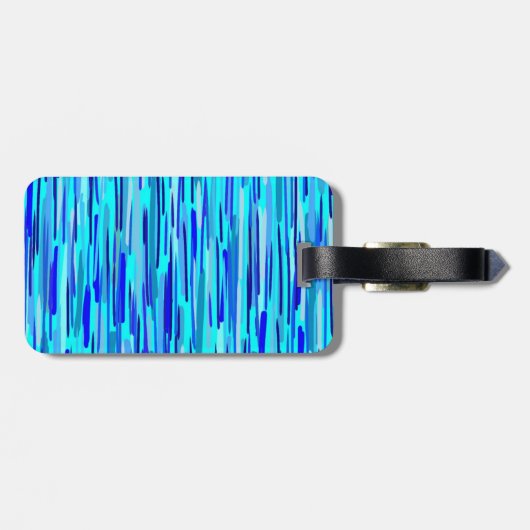 Blauwe Regen druppels Abstract Bagagelabel (Achterkant horizontaal)