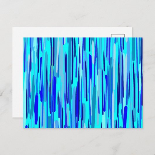 Blauwe Regen druppels Abstract Briefkaart (Voorkant / Achterkant)