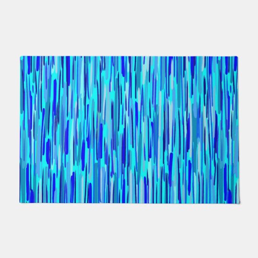 Blauwe Regen druppels Abstract Deurmat (Voorkant)