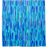 Blauwe Regen druppels Abstract Douchegordijn (Voorkant)