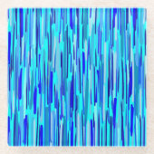 Blauwe Regen druppels Abstract Glazen Onderzetter (Voorkant)