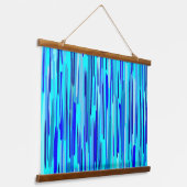 Blauwe Regen druppels Abstract Hangend Wandkleed (Gebogen)