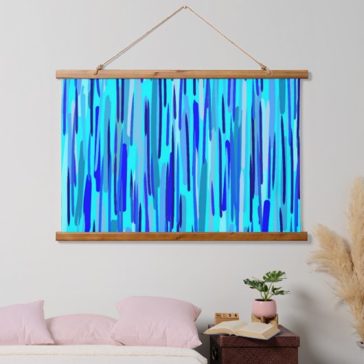 Blauwe Regen druppels Abstract Hangend Wandkleed (Slaapkamer)