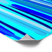 Blauwe Regen druppels Abstract Poster (Hoek)