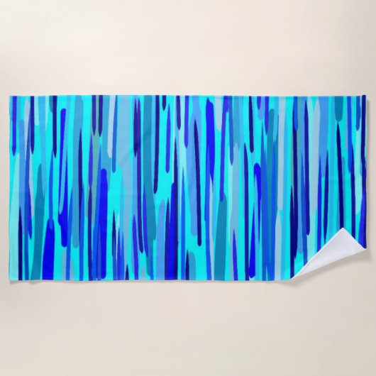 Blauwe Regen druppels Abstract Strandlaken (Voorkant)