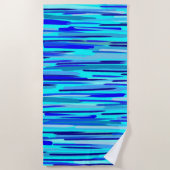 Blauwe Regen druppels Abstract Strandlaken (Voorkant)