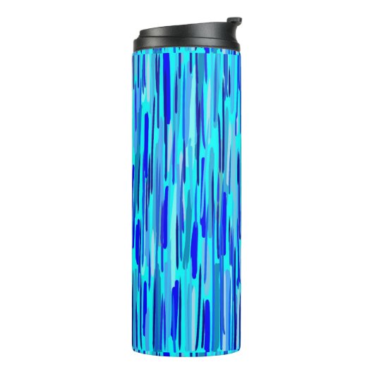 Blauwe Regen druppels Abstract Thermosbeker (Gedraaid links)