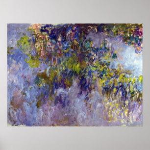 Blauwe regen (linkerhelft) door Claude Monet Poster