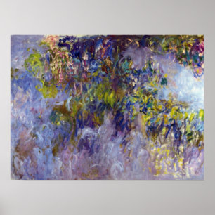 Blauwe regen (linkerhelft) door Claude Monet Poster