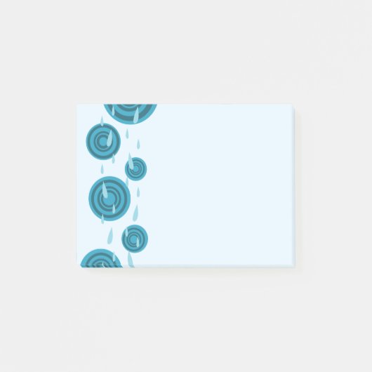 Blauwe regen post-it® notes (Voorkant)