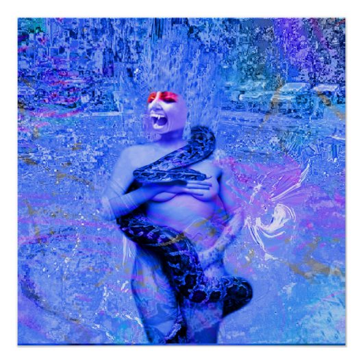 Blauwe Regen Poster (Voorkant)