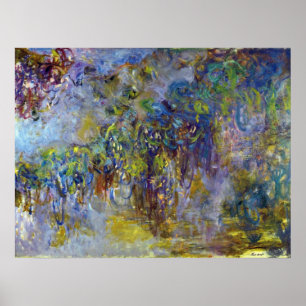 Blauwe regen (rechterhelft) door Claude Monet Poster