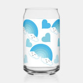 Blauwe regenbogen blikvorm glas (Voorkant)