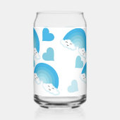 Blauwe regenbogen blikvorm glas (Rechts)