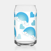 Blauwe regenbogen blikvorm glas (Links)