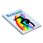  BLAUWE REGENBOOG AANGEPASTE GYMNAST JOURNAL NOTITIEBOEK (Rechterzijde)