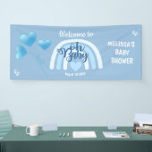 Blauwe Regenboog Baby Shower Spandoek (Beurs)