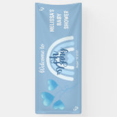 Blauwe Regenboog Baby Shower Spandoek (Verticaal)