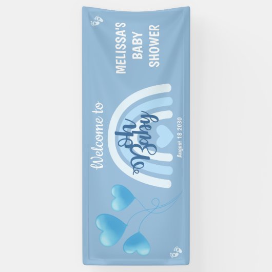 Blauwe Regenboog Baby Shower Spandoek (Verticaal)