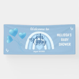Blauwe Regenboog Baby Shower Spandoek