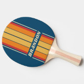  Blauwe Regenboog Board Stripes met Naam Tafeltennisbatje (Zijkant)