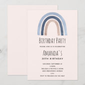 Blauwe Regenboog Boho Design Verjaardag Kaart (Voorkant / Achterkant)