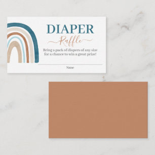 Blauwe regenboog luier loterij informatiekaartje
