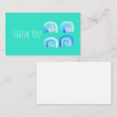 Blauwe regenboog notitiekaartje (Voorkant / Achterkant)