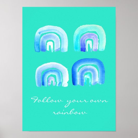 Blauwe regenboog poster (Voorkant)