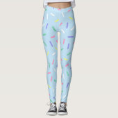 Blauwe regenboog strooit confetti leuk kleurrijk leggings (Voorkant)